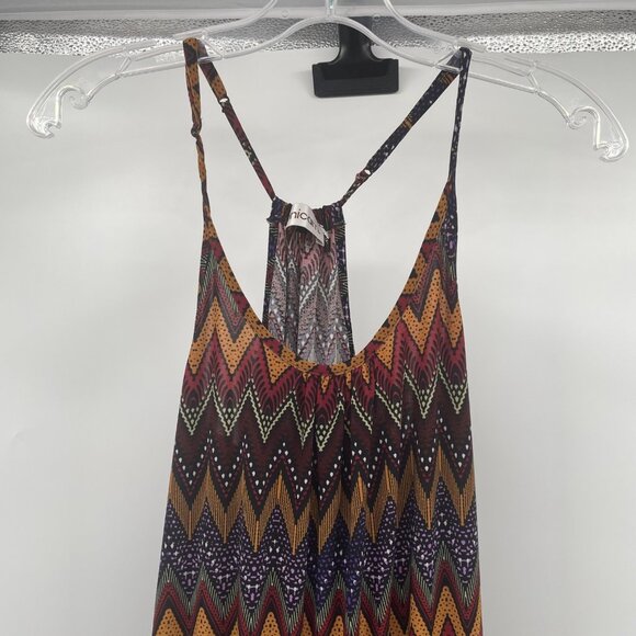 Veronica M Women Chevron Print Maxi Dress Sleeveless Racerback Multicolor Small - Picture 2 of 9